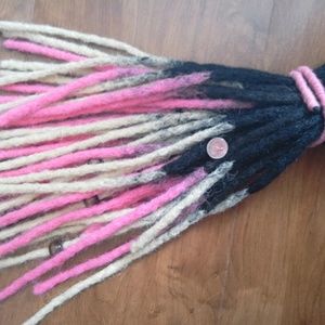 Long Pink Blonde Black Ombre Handmade dreadlocks